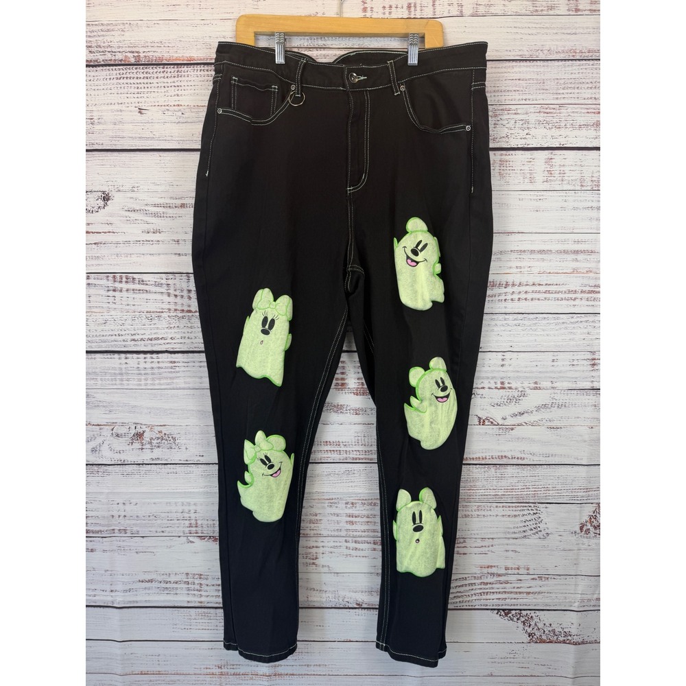 Her Universe Disney Halloween Ghost Glow In Dark Mom Jeans Size 18
